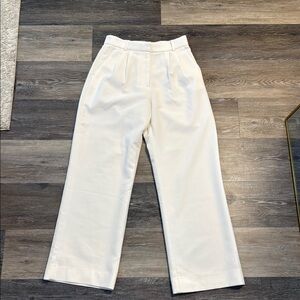 Abercrombie & Fitch Sloane Tailored Wide Leg Pant in Cream (Regular Length)